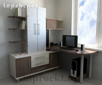 Продаю - Стол компьютерный + книжный стеллаж РМ-03.4 (1350х1550х2024)